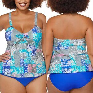 Raisins Curve Trendy Plus Zanzibar Bandeau-Neck Tankini Top NWT Sz